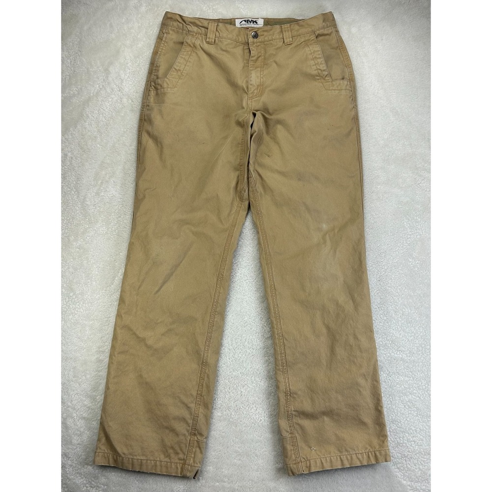 Mountain Khakis Lined Pants Mens 36x34‎ Tan Cotton Plaid Jackson Hole "Read"